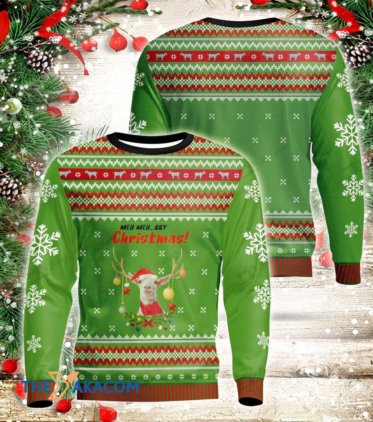 litzzy Christmas Goat And Balls Gift For Christmas Ugly Christmas Sweater - Ugly Sweater Gift - Sweater All Over Print sweater Default Title  