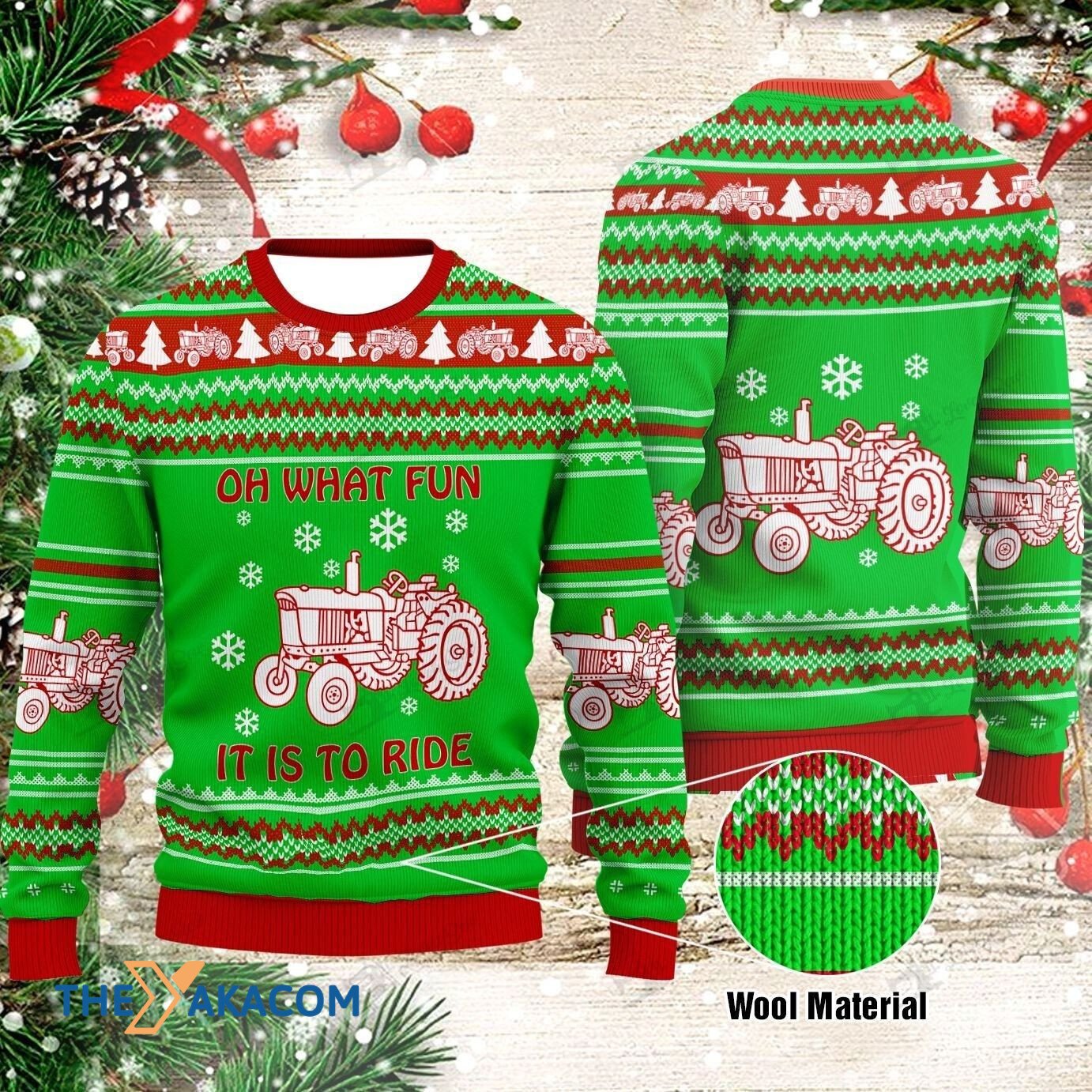 litzzy Christmas Day's Tractor Gift For Christmas Ugly Christmas Sweater - Ugly Sweater Gift - Sweater All Over Print sweater Default Title  