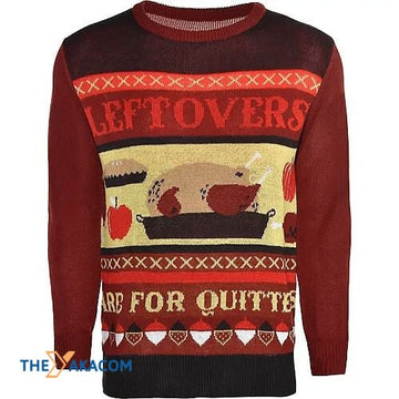 litzzy Christmas Pattern And A Turkey Leftovers Are or Quitters Gift For Christmas Ugly Christmas Sweater - Ugly Sweater Gift - Sweater All Over Print sweater Default Title  