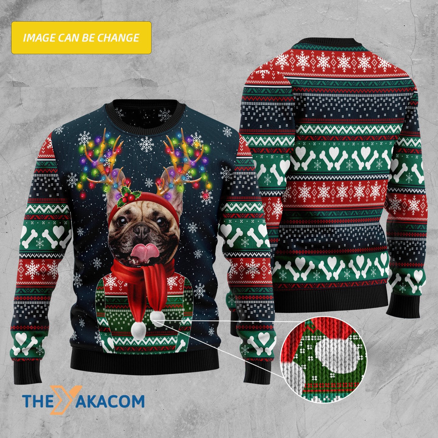 litzzy Dog Custom Photo Personalized Ugly Christmas Sweater With My Dogs Face - Ugly Sweater Gift - Sweater All Over Print sweater Default Title  