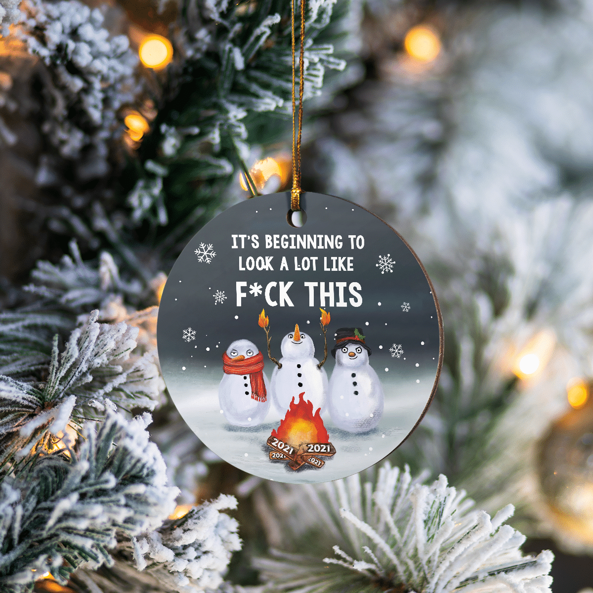 litzzy It's Beginning To Look A Lot Like F*ck This Ornament Round Ornament All over print 1 pcs