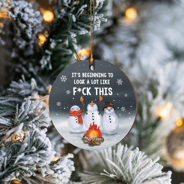 litzzy It's Beginning To Look A Lot Like F*ck This Ornament Round Ornament All over print 1 pcs