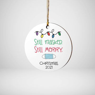 litzzy Still Masked Still Merry Ornament Round Ornament All over print 1 pcs