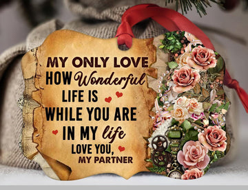 litzzy Couple - How wonderful life is while you are in my life - Aluminum Ornament Ornament   