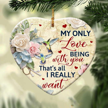 litzzy Couple - Being with you that's all I really want - Ceramic Ornament Ornament   
