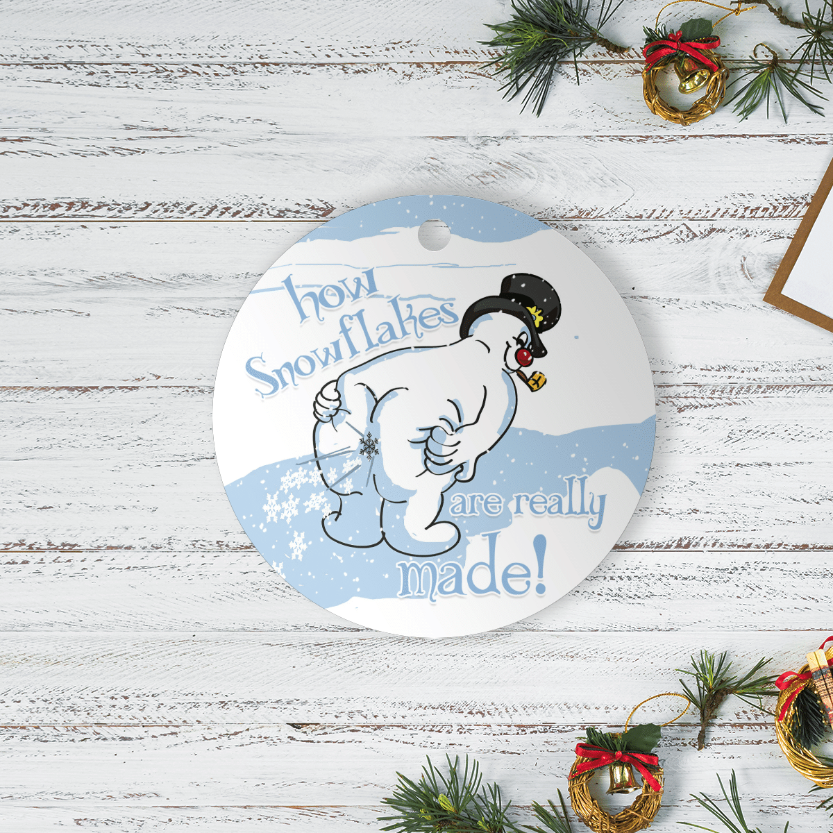 litzzy How Snowflakes Are Really Made Ornament   