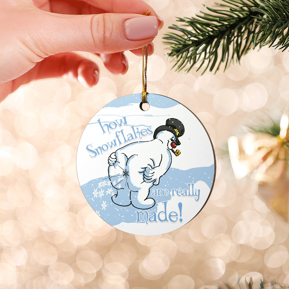 litzzy How Snowflakes Are Really Made Ornament   