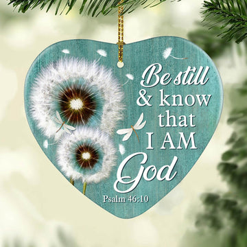litzzy Dandelion, Be still & know that I am god - Jesus Heart Ceramic Ornament 2 Sides Ornament   
