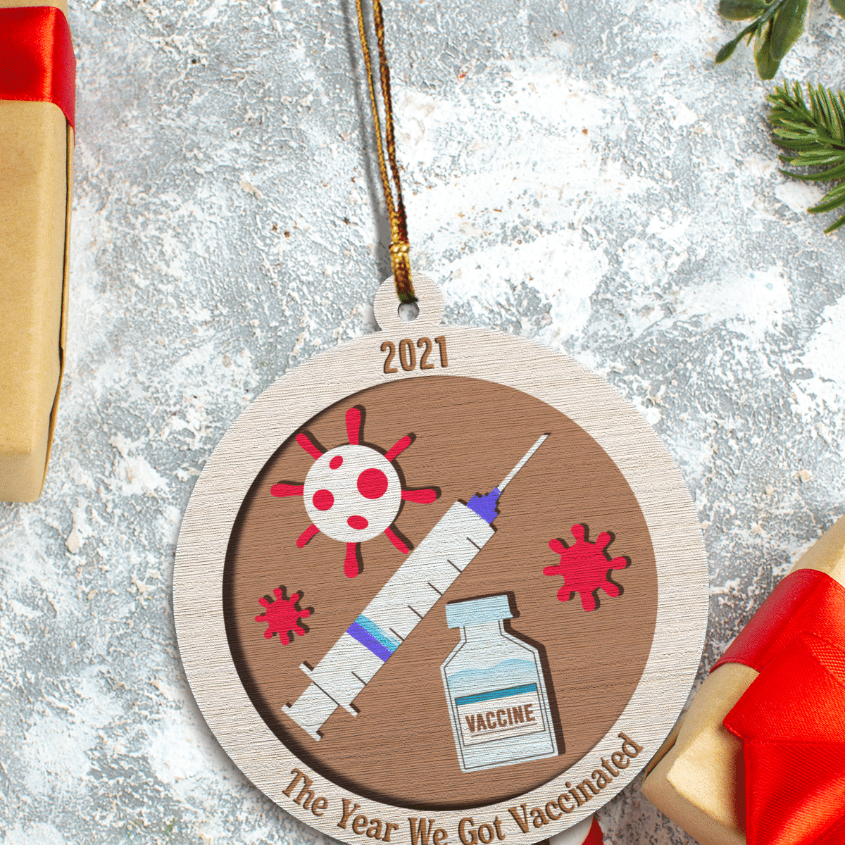 litzzy The Year We Got Vaccinated Ornament   