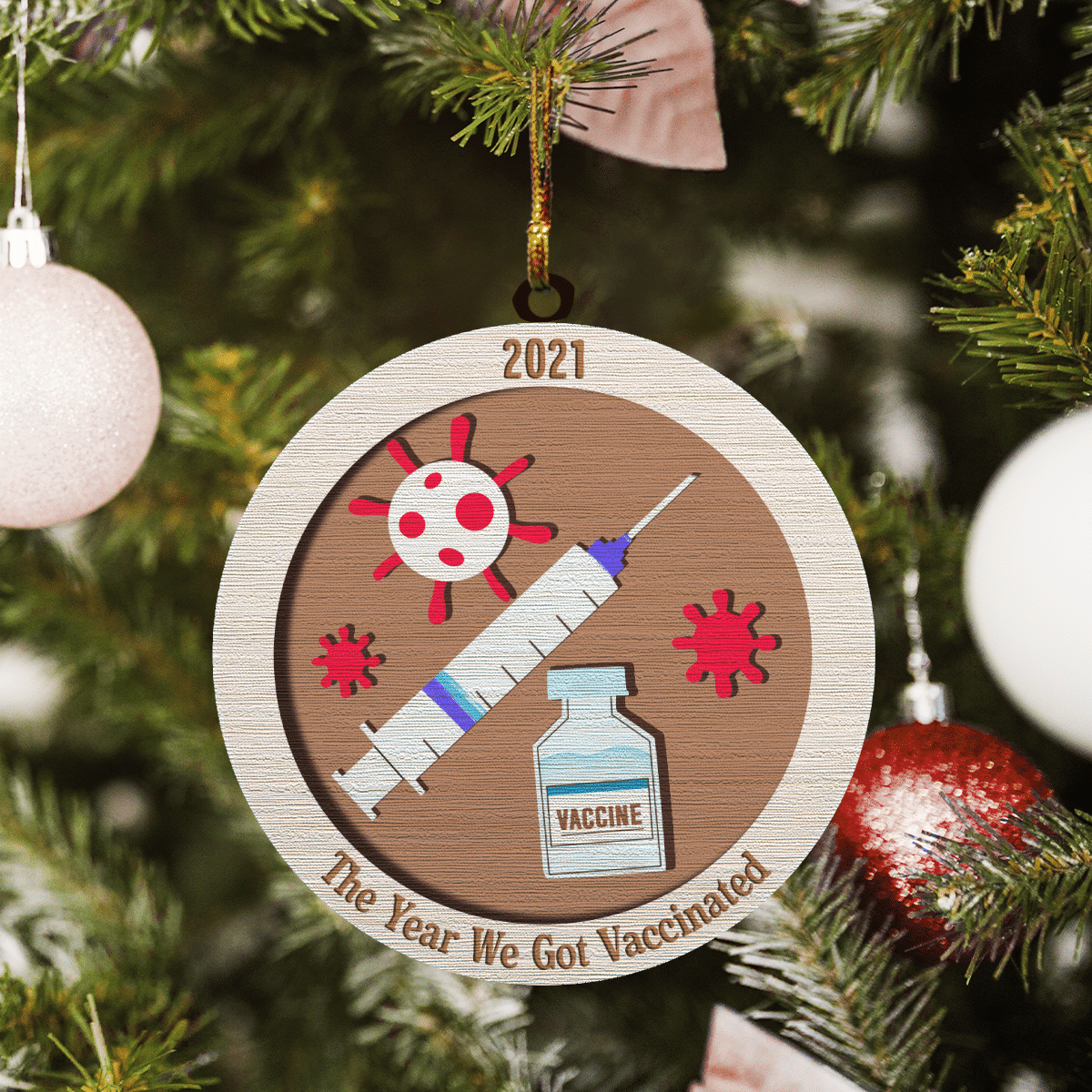 litzzy The Year We Got Vaccinated Ornament   