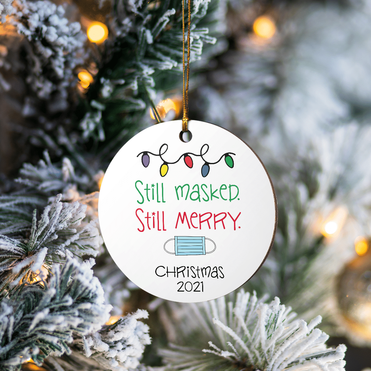 litzzy Still Masked Still Merry Ornament   
