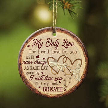 litzzy Couple - Heart couple - The love I have for you will never change - Circle Ceramic Ornament    
