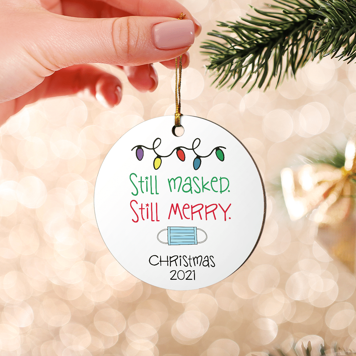 litzzy Still Masked Still Merry Ornament   