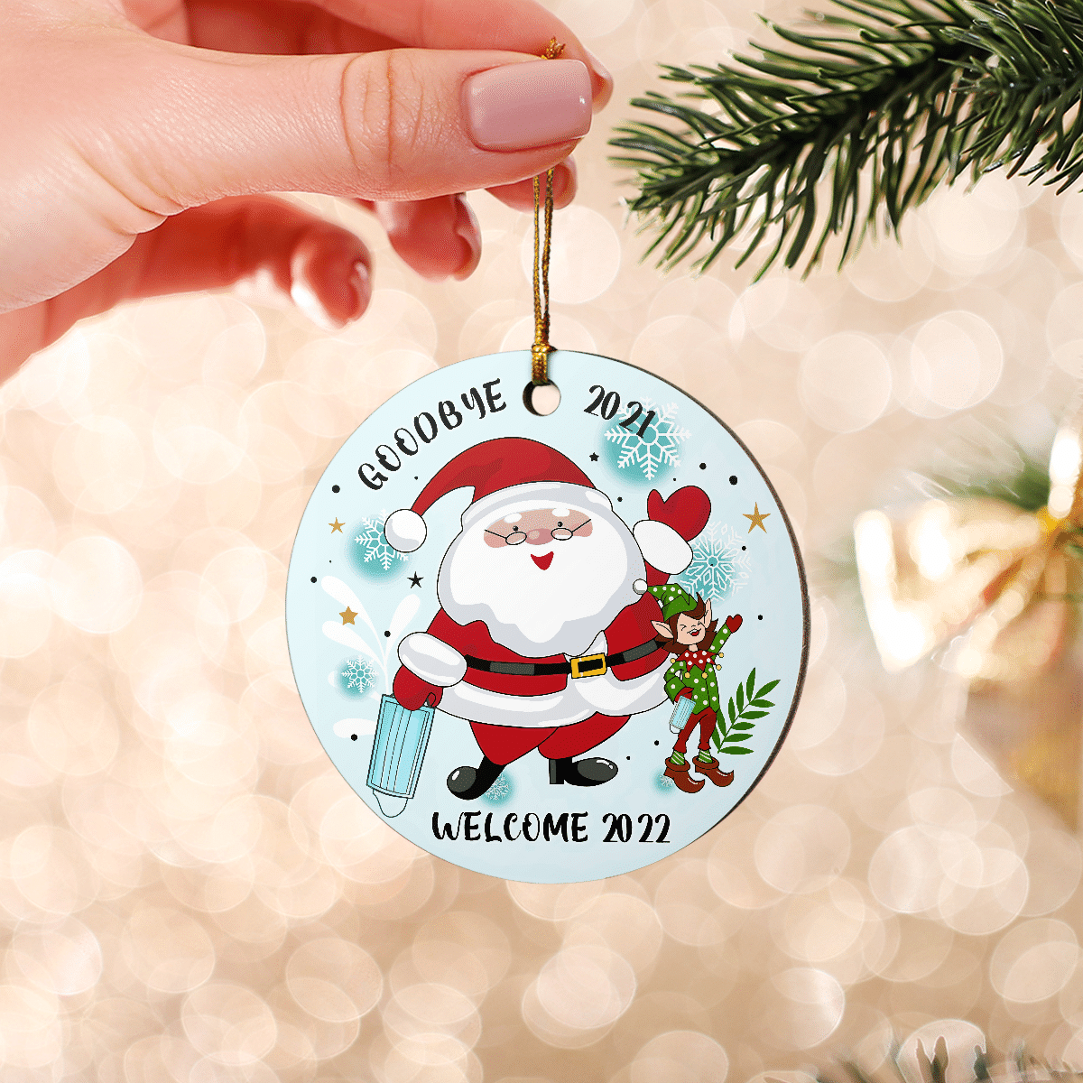litzzy Goodbye 2021, Welcome 2022 Ornament   