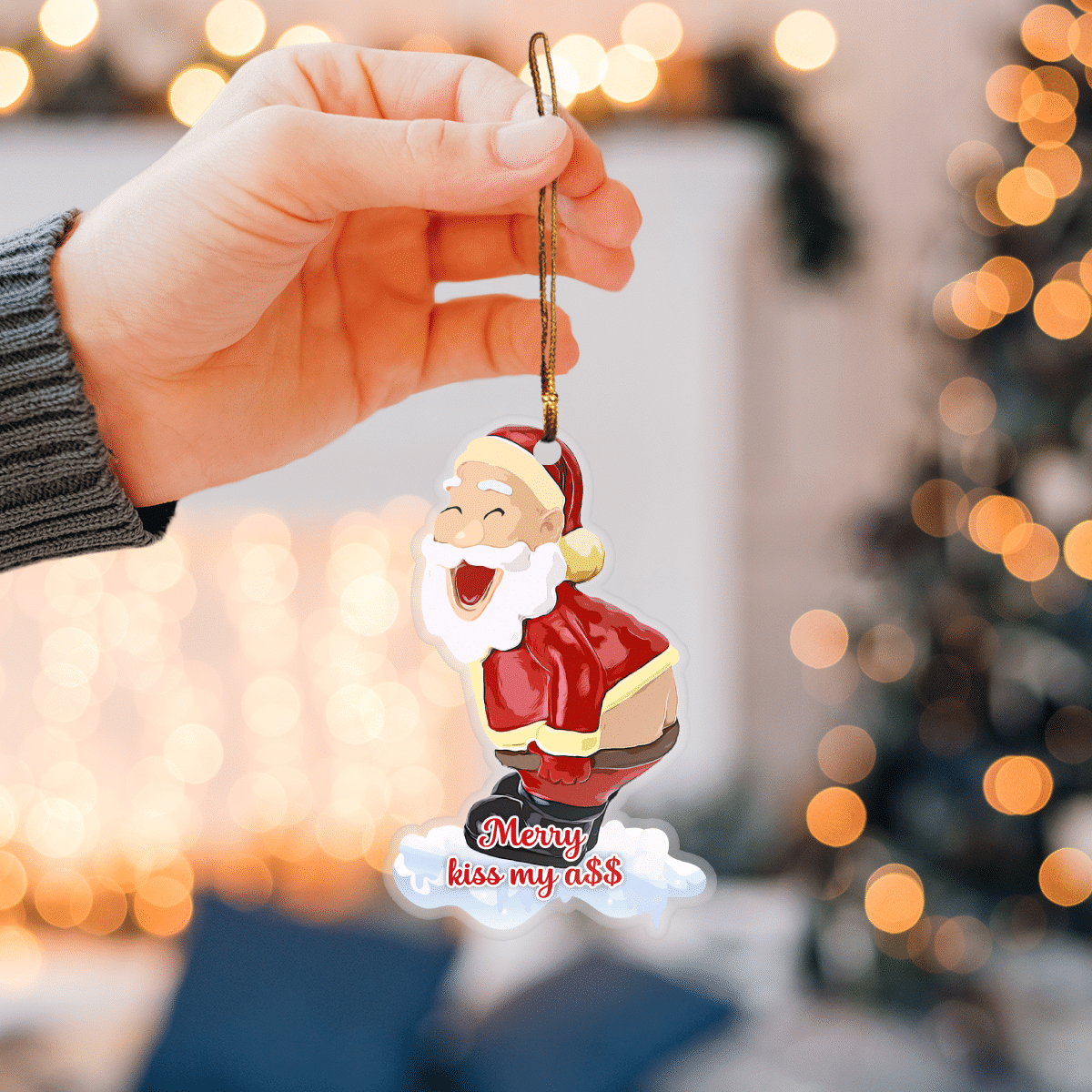 litzzy Merry Kiss My A$$ Ornament   