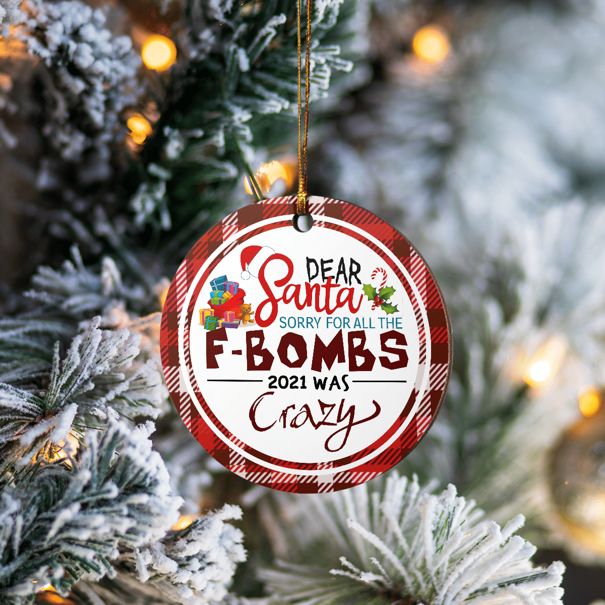 litzzy Sorry For All The F-Bombs Ornament Round Ornament All over print 1 pcs