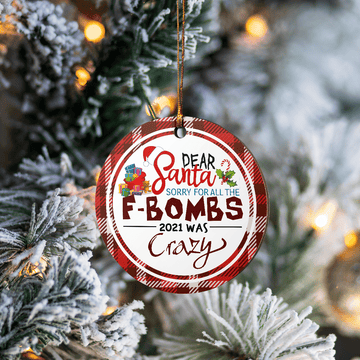 litzzy Sorry For All The F-Bombs Ornament Round Ornament All over print 1 pcs