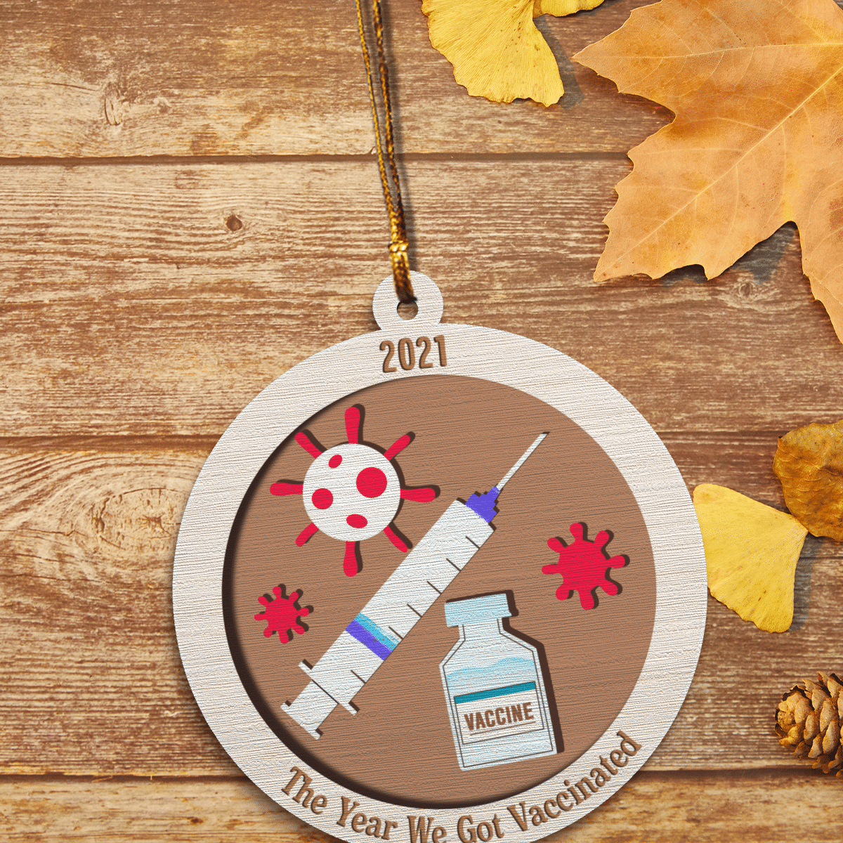 litzzy The Year We Got Vaccinated Ornament   
