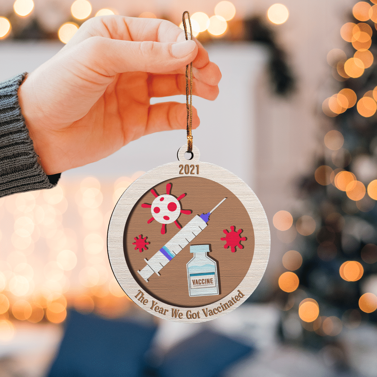 litzzy The Year We Got Vaccinated Ornament   
