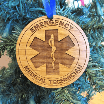 litzzy Personalized EMT Wood Christmas Ornament Ornament   