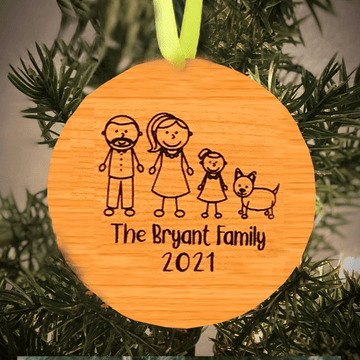 litzzy Personalized The Family Wood Christmas Ornament Ornament   