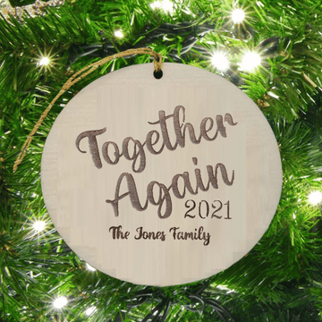 litzzy Personalized Together Again Wood Christmas Ornament Ornament   