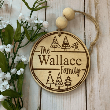 litzzy The Family Personalized Wood Christmas Ornament Ornament   