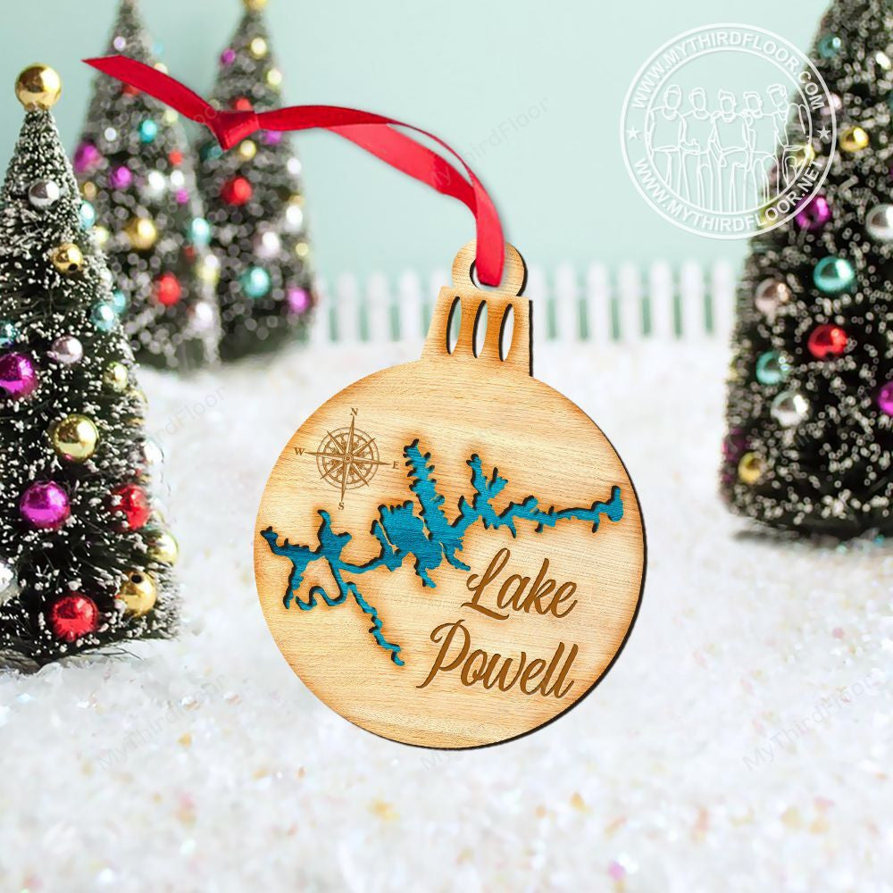 litzzy Lake Powell Christmas Gift 2 Layered Wooden Ornament Ornament   