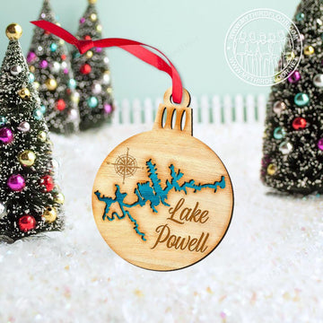 litzzy Lake Powell Christmas Gift 2 Layered Wooden Ornament Ornament   