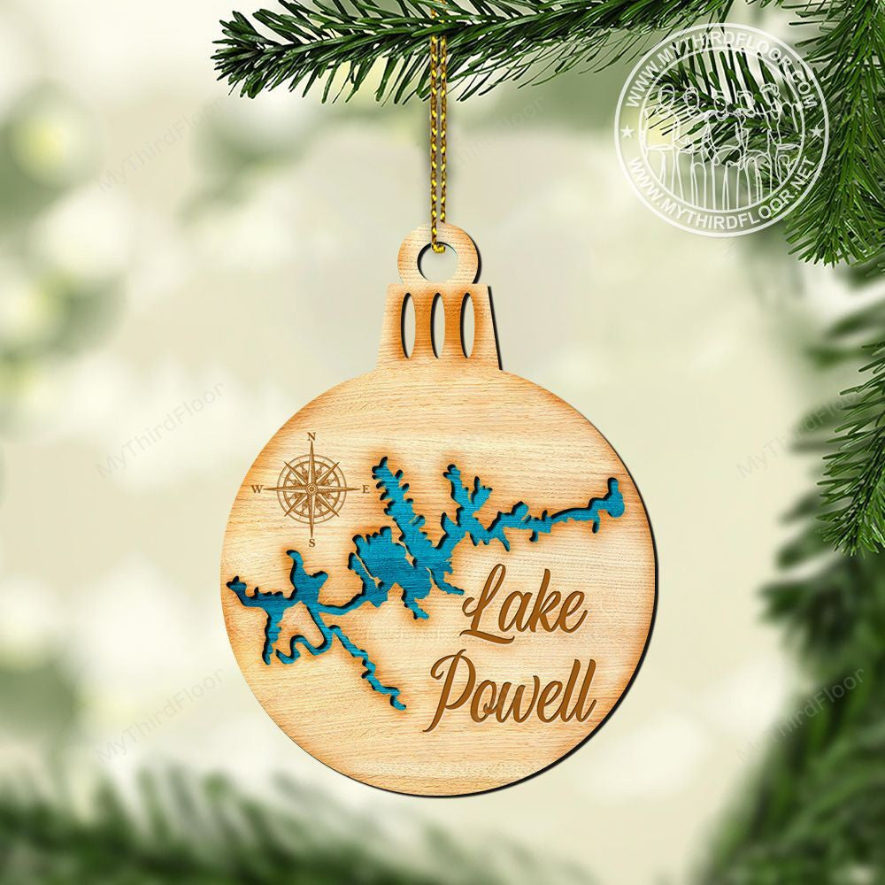 litzzy Lake Powell Christmas Gift 2 Layered Wooden Ornament Ornament   