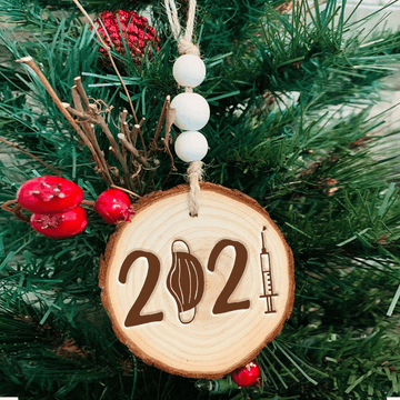 litzzy Personalized 2021 Chic Wood Christmas Ornament Ornament   