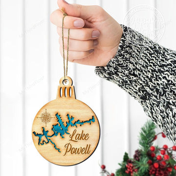 litzzy Lake Powell Christmas Gift 2 Layered Wooden Ornament Ornament   