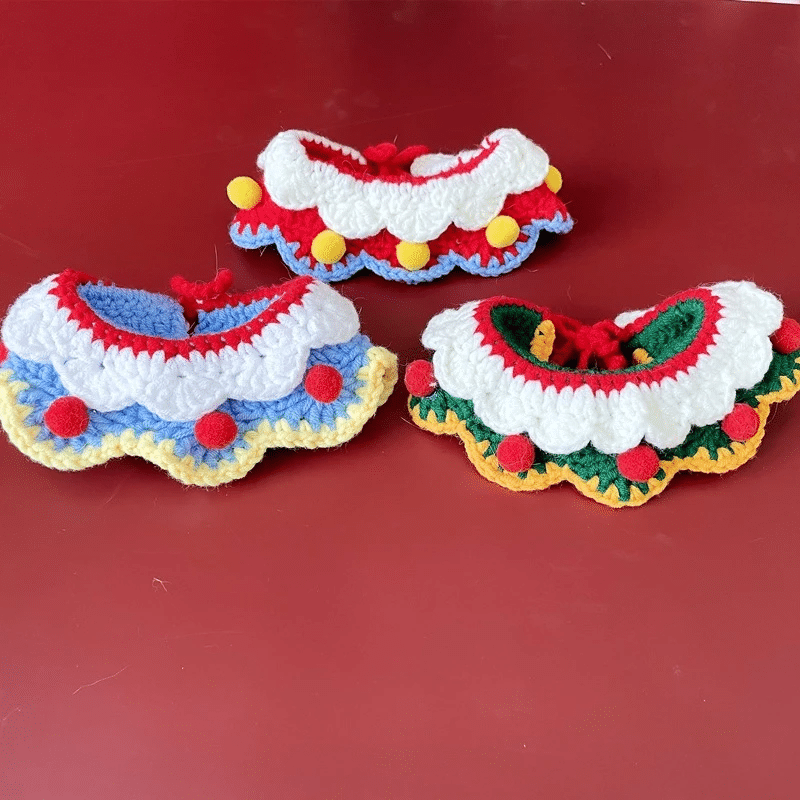 litzzy Crochet Pet Cat Dog Collar Pattern- Pet Accessories Crochet Pattern Christmas Ornaments, Dog Cat Scarf Ornament   