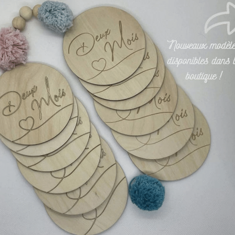 litzzy Baby wood, flowers, birth gift, Customizable (police - model), monthly photo birth list Ornament   