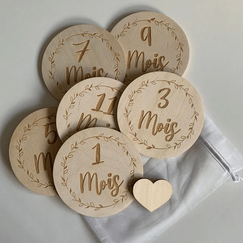 litzzy Baby wood, flowers, birth gift, Customizable (police - model), monthly photo birth list Ornament   