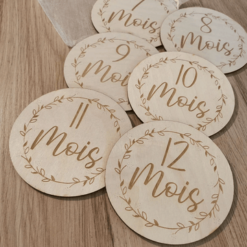 litzzy Baby wood, flowers, birth gift, Customizable (police - model), monthly photo birth list Ornament   