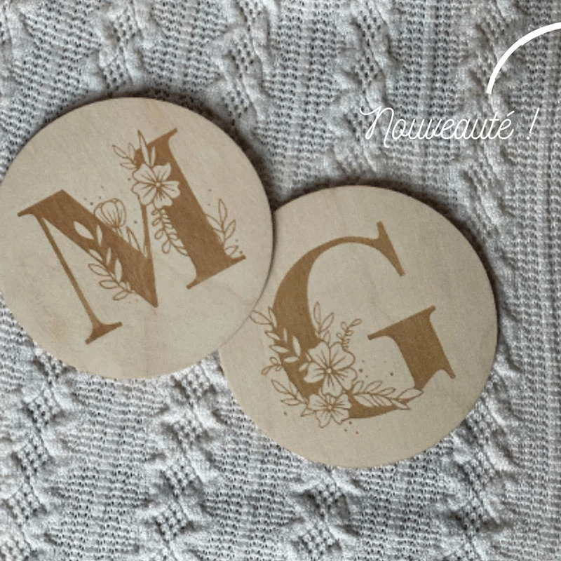 litzzy Baby wood, flowers, birth gift, Customizable (police - model), monthly photo birth list Ornament   
