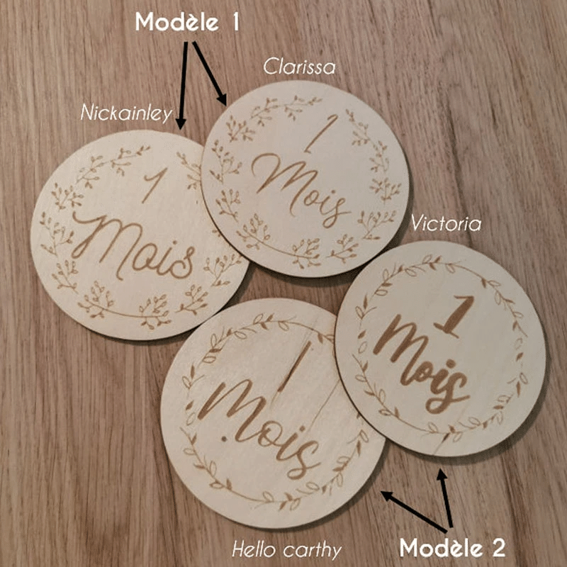 litzzy Baby wood, flowers, birth gift, Customizable (police - model), monthly photo birth list Ornament   