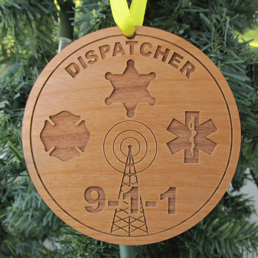 litzzy Personalized Dispatcher Wood Christmas Ornament Ornament   