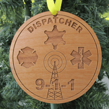 litzzy Personalized Dispatcher Wood Christmas Ornament Ornament   