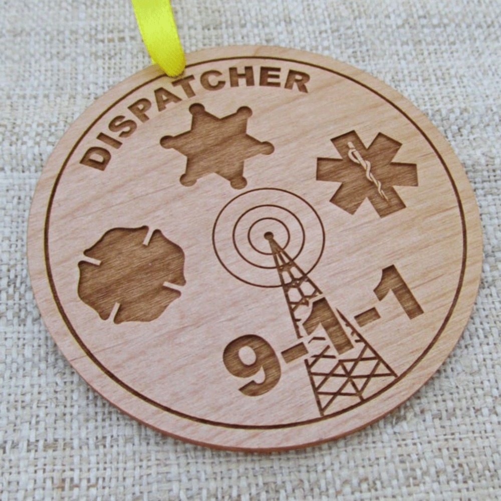 litzzy Personalized Dispatcher Wood Christmas Ornament Ornament   