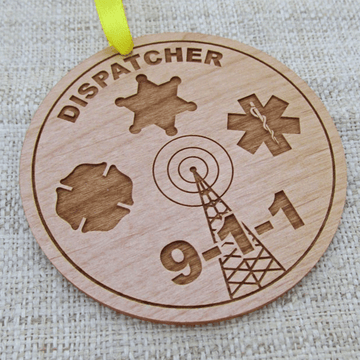 litzzy Personalized Dispatcher Wood Christmas Ornament Ornament   