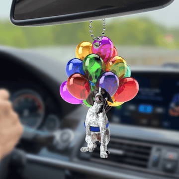 litzzy German Shorthaired Pointer Colorful Ballons Plastic Car Hanging Ornament Ornament   