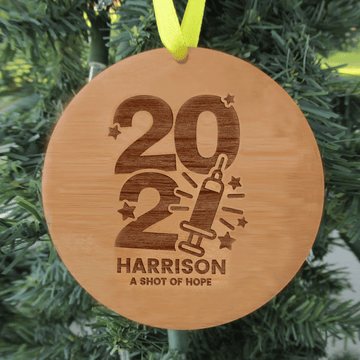 litzzy Personalized A Shot Of Hope Wood Christmas Ornament Ornament   