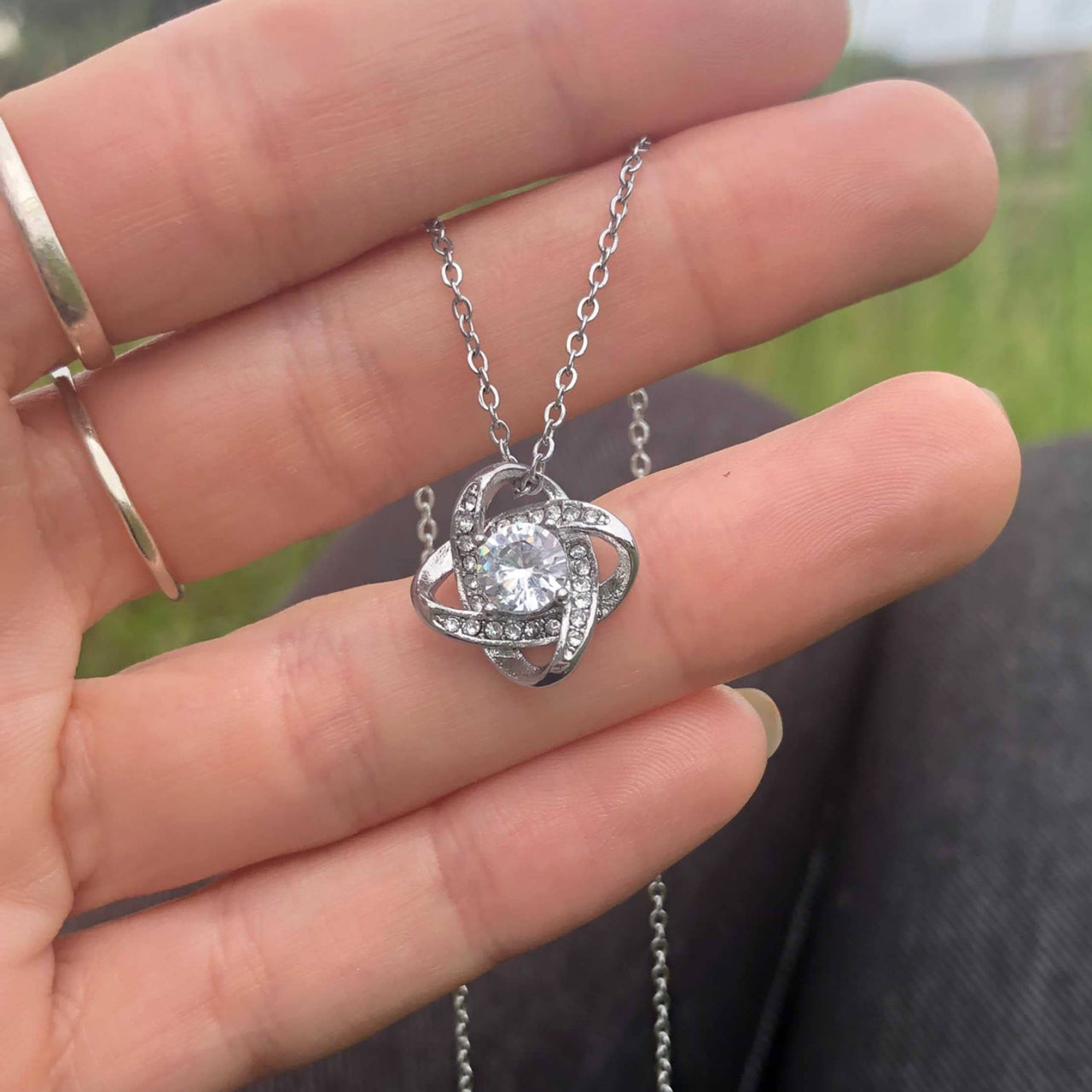litzzy To My Beautiful Wife Love Knot Necklace - Romantic Anniversary Gift For Wife - To My Wife Neclace Gift Jewelry   