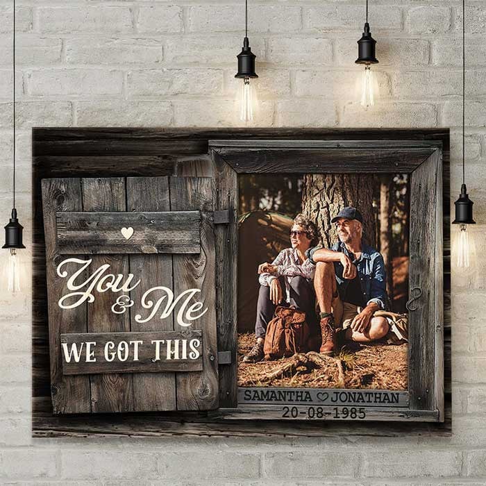 litzzy Custom Couple Photo You & me We got this Wall Art Canvas, Wedding Anniversary Gift Canvas Wall Art 11