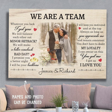 litzzy We Are A Team Custom Husband And Wife Photo - Nothing Gonna Change My Love For You - Litzzy Wall Art Canvas Canvas Wall Art   