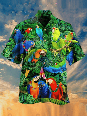 litzzy Litzzy Hawaiian Shirts - Colorful Birds Hawaiian Shirt Aloha Hawaii Shirt Aloha Shirt For Summer - Aloha Custom Hawaii Shirts For Beach Summer Hawaii Shirt Hawaiian Shirt S Colorful