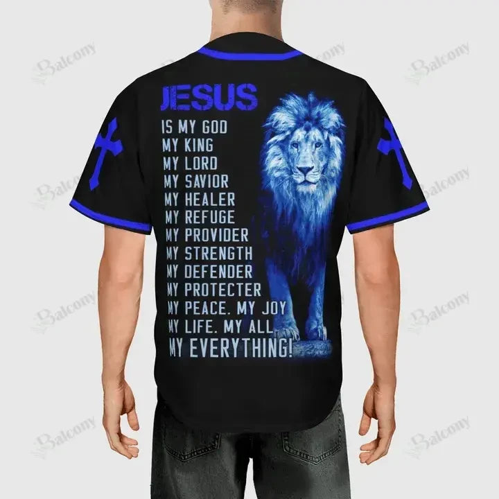 litzzy Litzzy Baseball Jersey - Baseball Tee Jesus is my God, My life, My all, My Eeverything 1 Baseball Jersey 166 - Jersey Shirt Unisex Custom Printed Baseball Jersey   