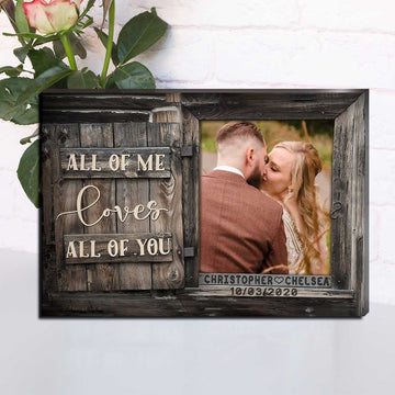 litzzy Personalized Couple Photo Wall Art All Of Love - Wedding Anniversary Custom Photo Canvas - Litzzy Wall Art Canvas Canvas Wall Art   